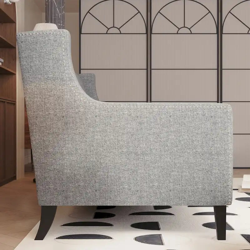 Canapé 3 places en polyester 78,75 avec dossier et coussins capitonnés