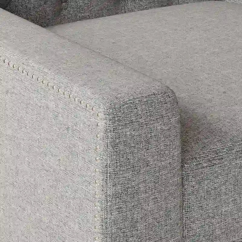 Canapé 3 places en polyester 78,75 avec dossier et coussins capitonnés