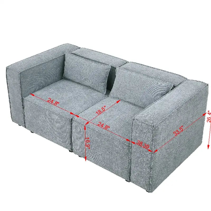 Canapé en tissu chenille avec pieds