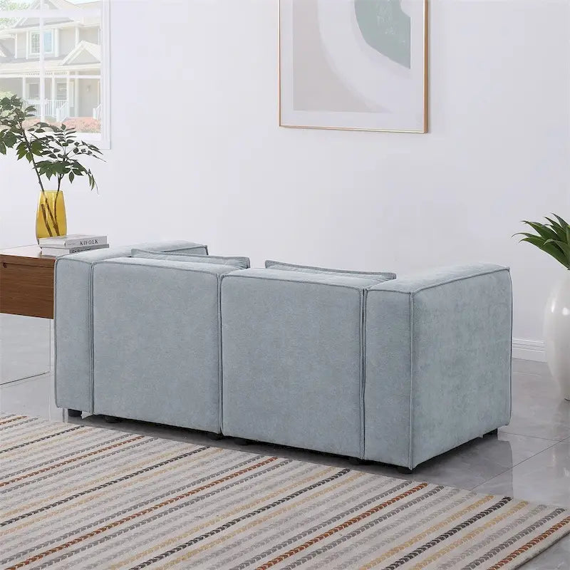 Canapé en tissu chenille avec pieds