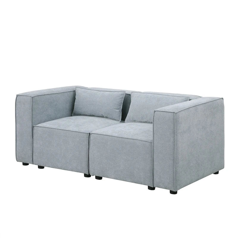 Canapé en tissu chenille avec pieds