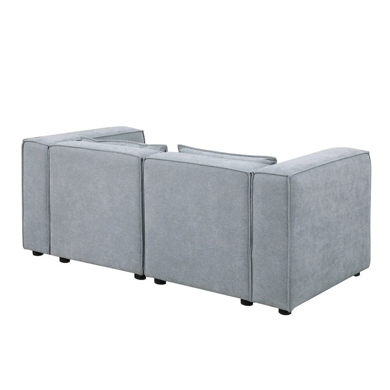 Canapé en tissu chenille avec pieds