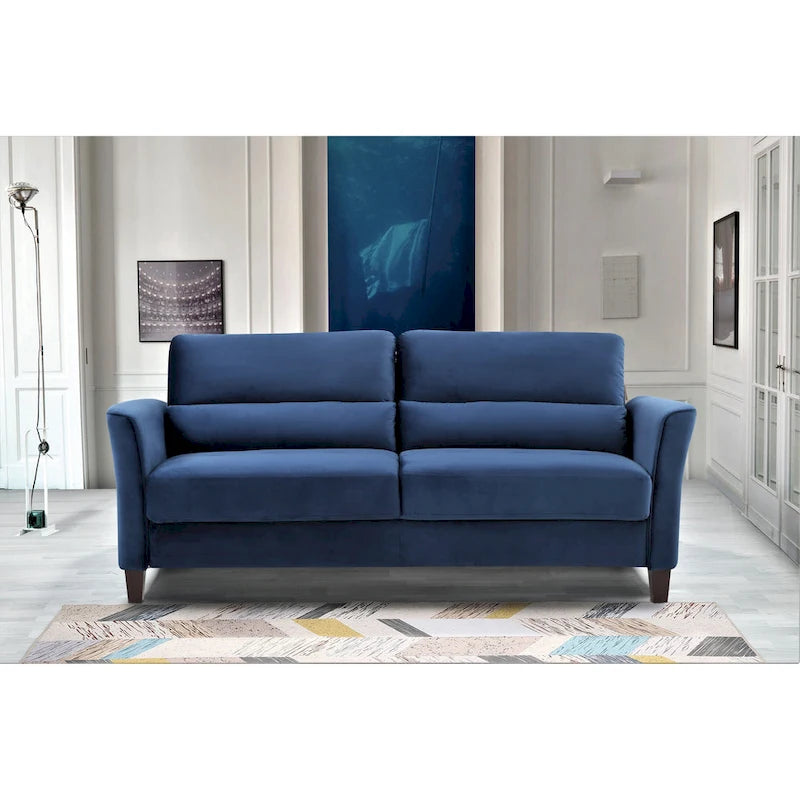 Ensemble de 2 pièces de salon moderne du milieu du siècle avec accoudoirs inclinés rembourrés, causeuse et canapé