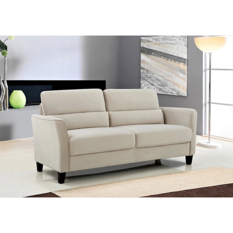 77.95 Canapé de salon rembourré à accoudoirs inclinés, style moderne du milieu du siècle