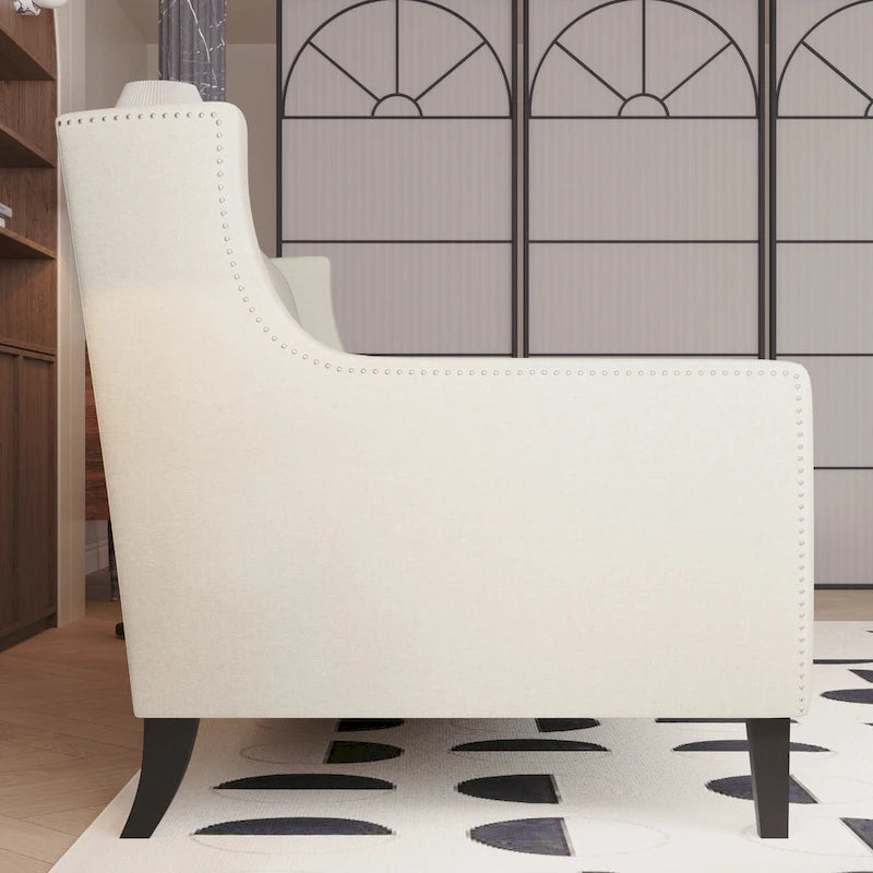 Canapé 3 places en tissu Naro Mid-Century Modern avec dossier capitonné de Christopher Knight Home