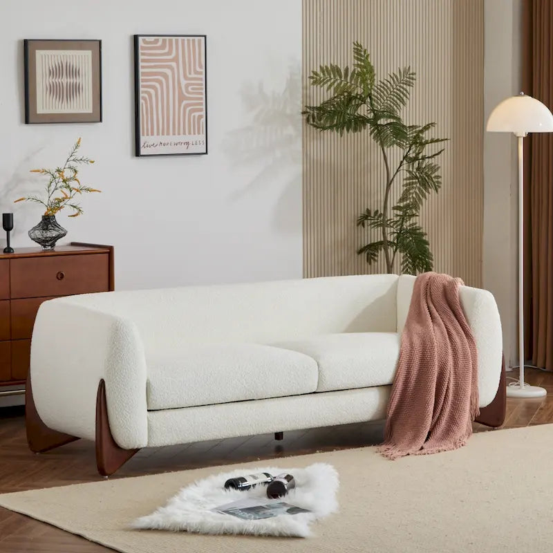 Canapé 3 places en bouclé rembourré Alma par Christopher Knight Home
