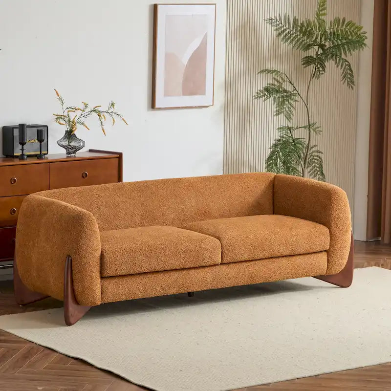 Canapé 3 places en bouclé rembourré Alma par Christopher Knight Home