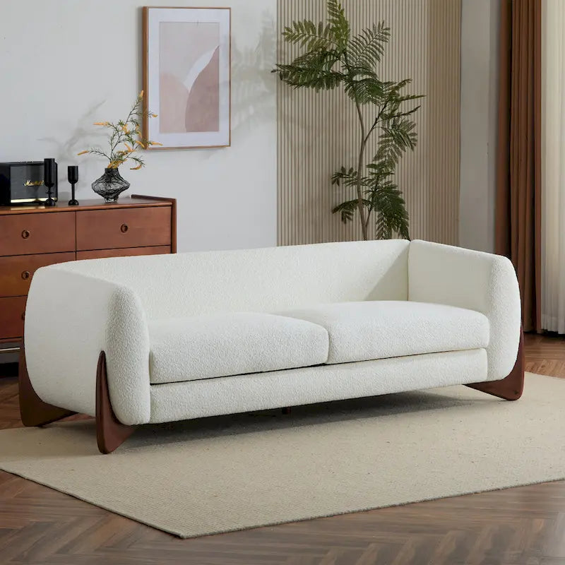 Canapé 3 places en bouclé rembourré Alma par Christopher Knight Home