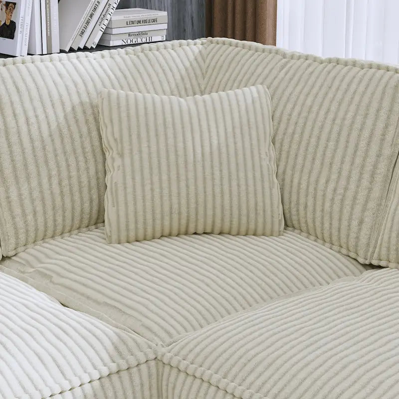 Christopher Knight Home - Canapé d'angle en velours côtelé surdimensionné Jackson avec rangement dans l'accoudoir