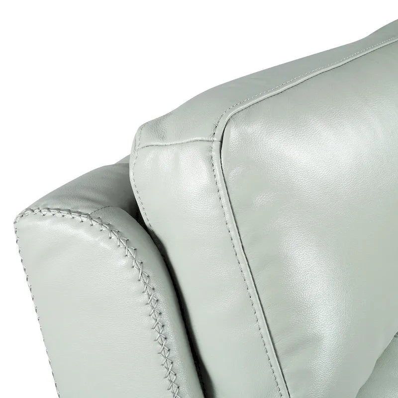Canapé inclinable électrique zéro gravité en cuir véritable de 81,5 po avec appui-tête électrique, ports USB et USB-C