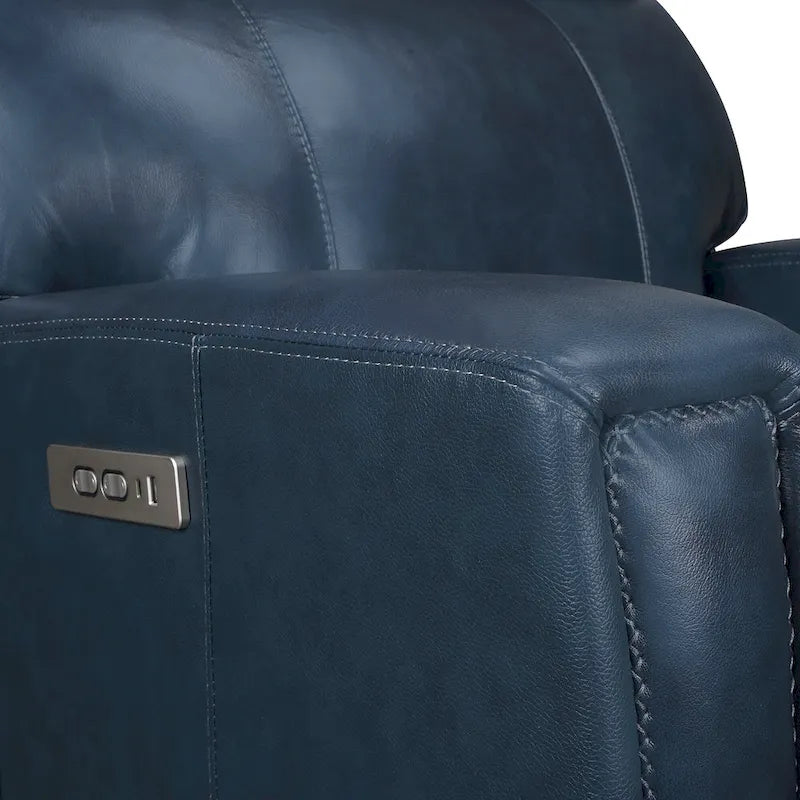 Canapé inclinable électrique zéro gravité en cuir véritable de 81,5 po avec appui-tête électrique, ports USB et USB-C