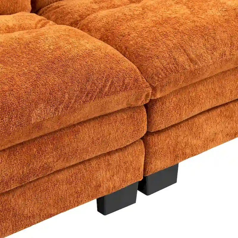 Canapé 3 places rembourré 84 pouces avec coussin en mousse à mémoire de forme double couche et coussins de confort offerts