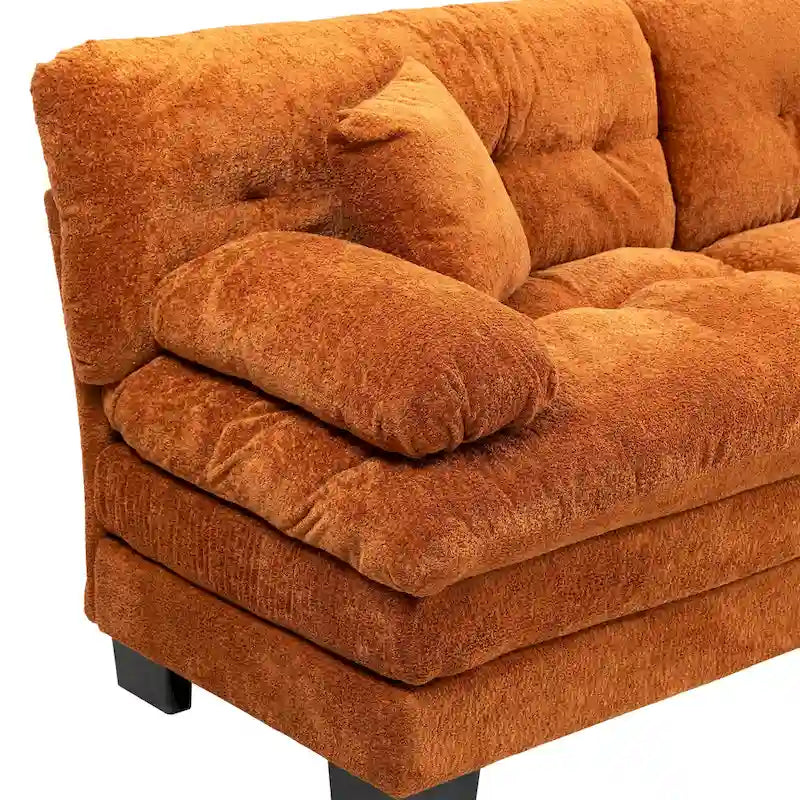 Canapé 3 places rembourré 84 pouces avec coussin en mousse à mémoire de forme double couche et coussins de confort offerts