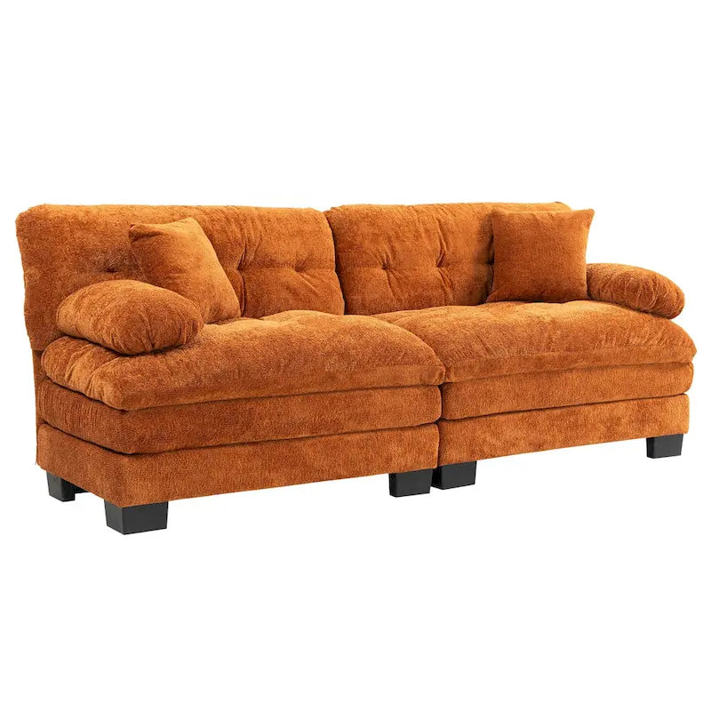 Canapé 3 places rembourré 84 pouces avec coussin en mousse à mémoire de forme double couche et coussins de confort offerts