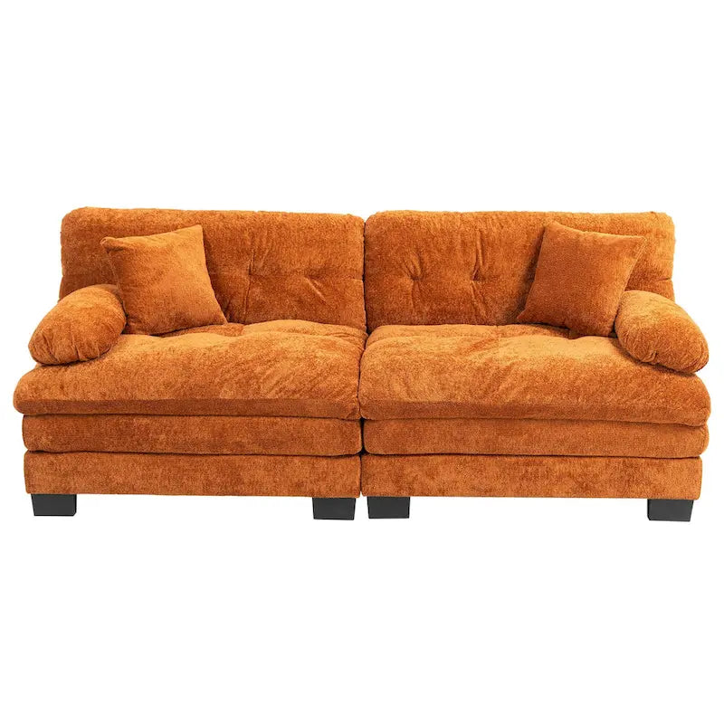 Canapé 3 places rembourré 84 pouces avec coussin en mousse à mémoire de forme double couche et coussins de confort offerts