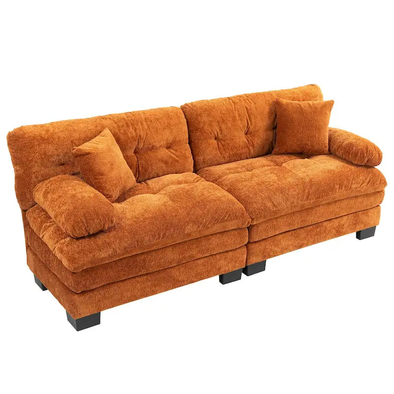 Canapé 3 places rembourré 84 pouces avec coussin en mousse à mémoire de forme double couche et coussins de confort offerts