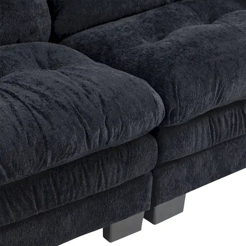 Canapé 3 places rembourré 84 pouces avec coussin en mousse à mémoire de forme double couche et coussins de confort offerts