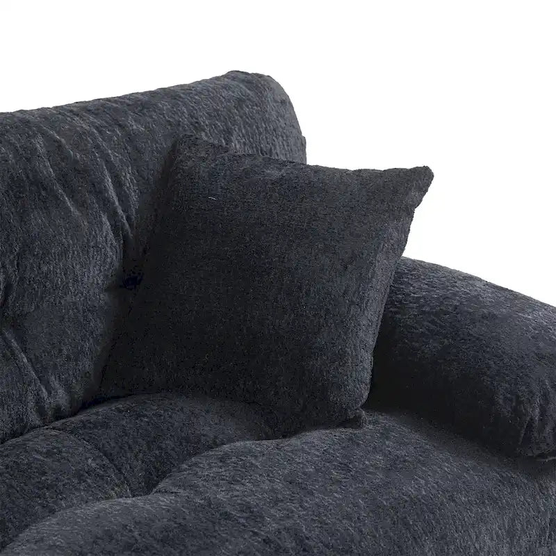 Canapé 3 places rembourré 84 pouces avec coussin en mousse à mémoire de forme double couche et coussins de confort offerts