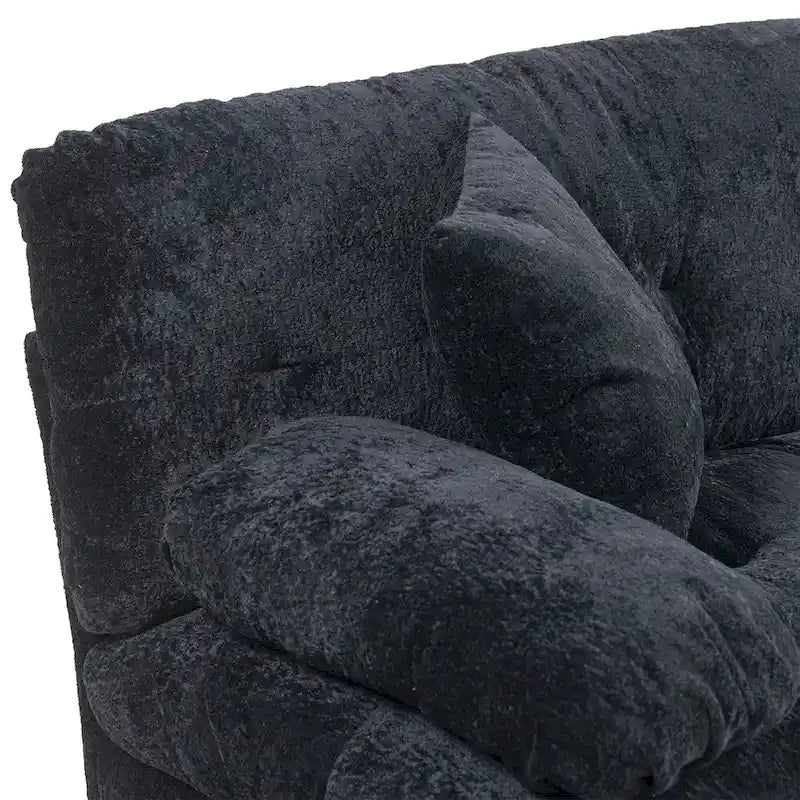 Canapé 3 places rembourré 84 pouces avec coussin en mousse à mémoire de forme double couche et coussins de confort offerts