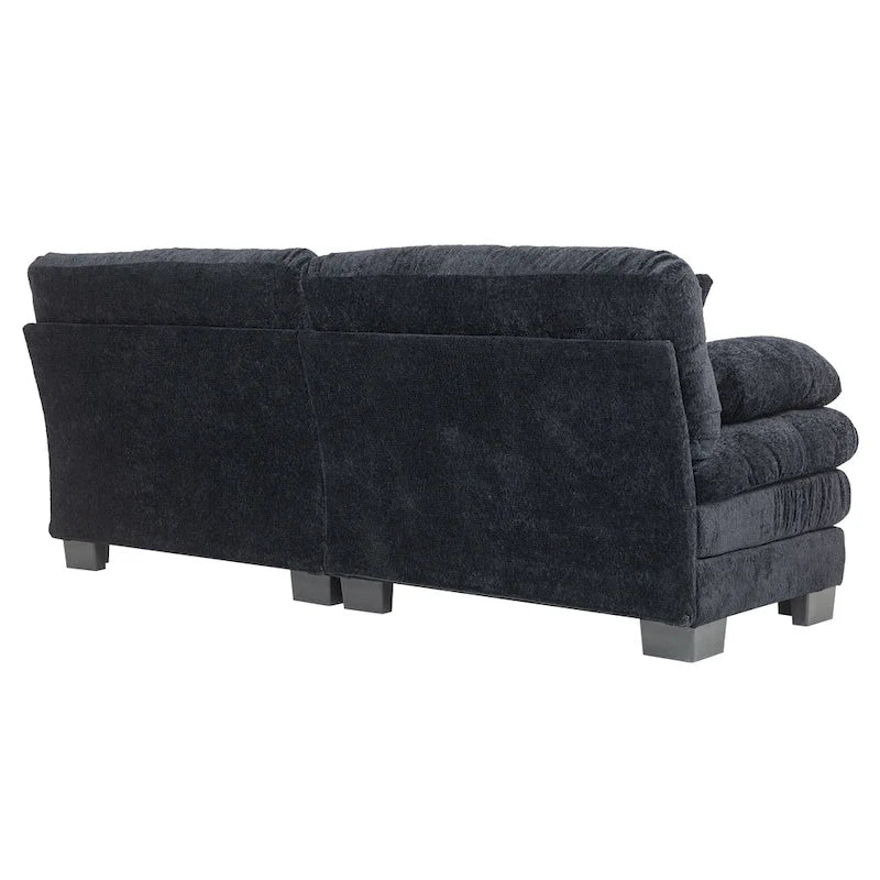 Canapé 3 places rembourré 84 pouces avec coussin en mousse à mémoire de forme double couche et coussins de confort offerts