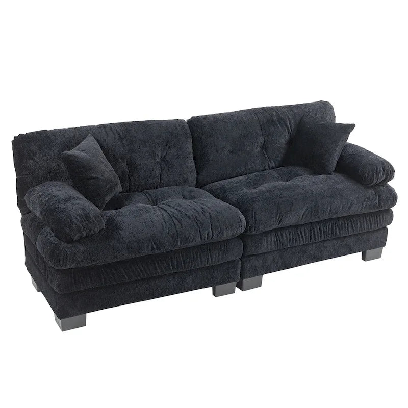Canapé 3 places rembourré 84 pouces avec coussin en mousse à mémoire de forme double couche et coussins de confort offerts