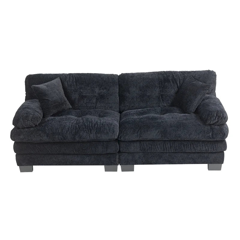 Canapé 3 places rembourré 84 pouces avec coussin en mousse à mémoire de forme double couche et coussins de confort offerts