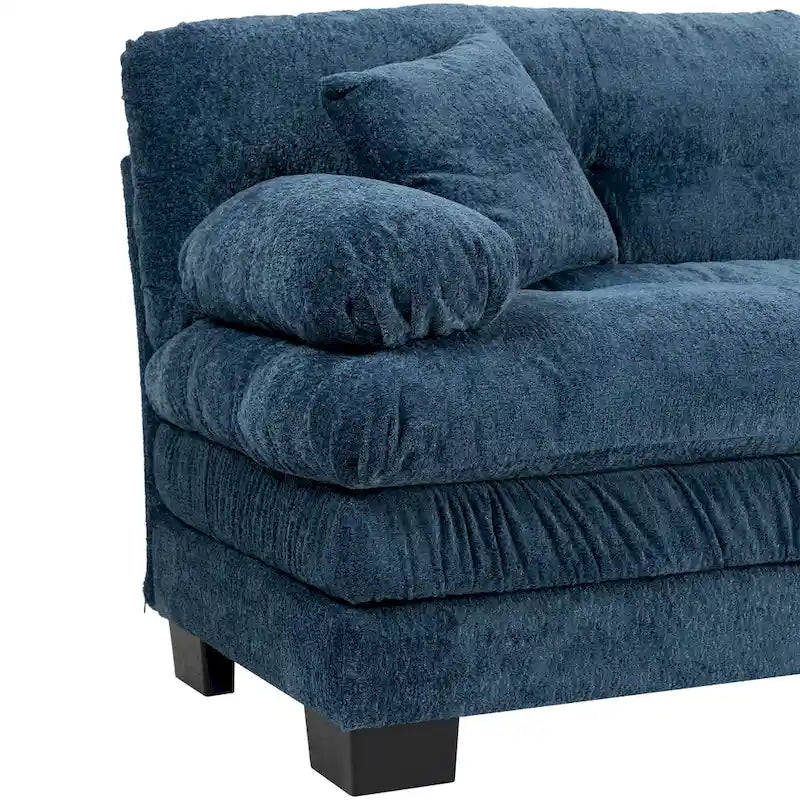 Canapé 3 places rembourré 84 pouces avec coussin en mousse à mémoire de forme double couche et coussins de confort offerts