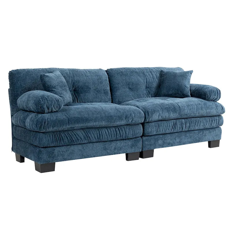 Canapé 3 places rembourré 84 pouces avec coussin en mousse à mémoire de forme double couche et coussins de confort offerts