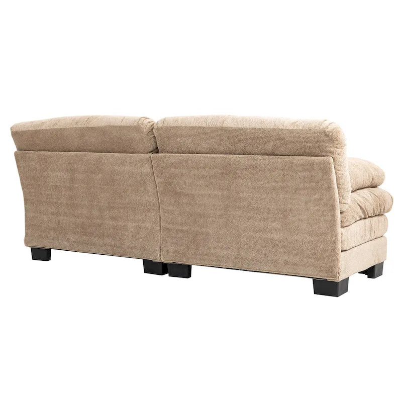 Canapé 3 places rembourré 84 pouces avec coussin en mousse à mémoire de forme double couche et coussins de confort offerts
