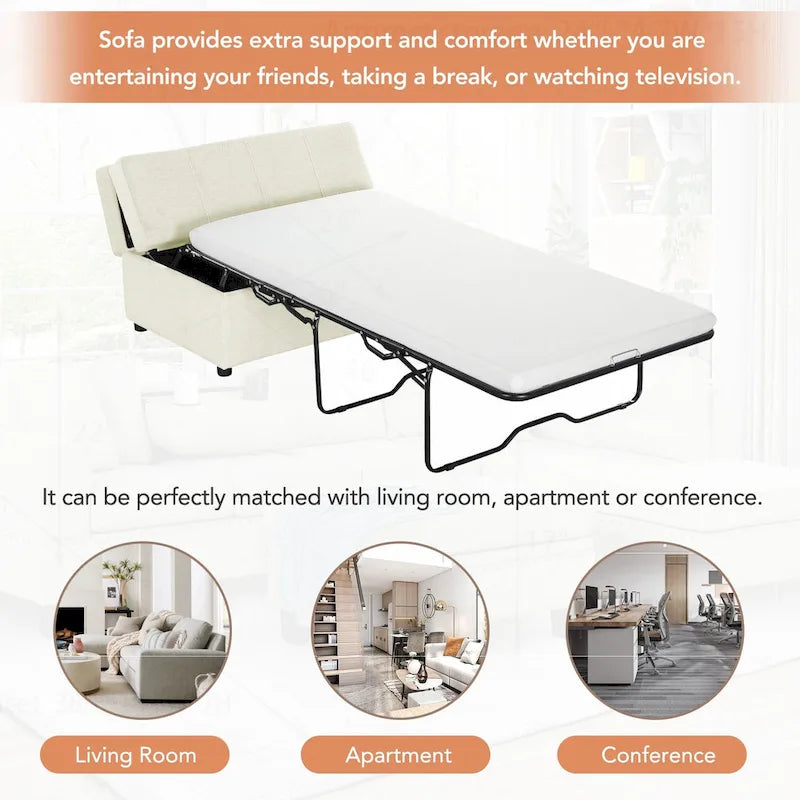 Lit ottoman pliant polyvalent pour un hébergement confortable