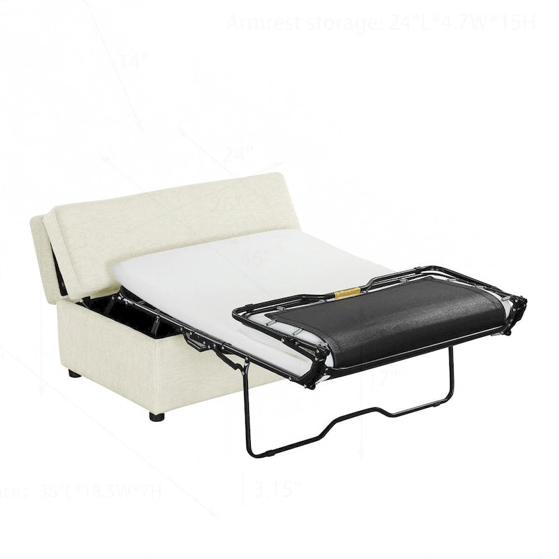 Lit ottoman pliant polyvalent pour un hébergement confortable