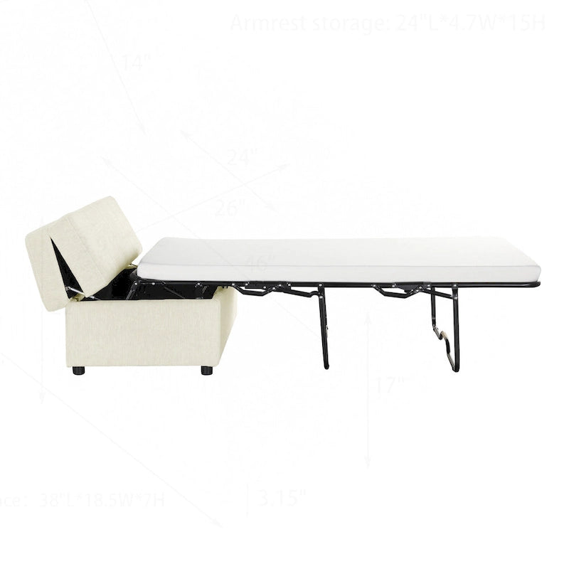 Lit ottoman pliant polyvalent pour un hébergement confortable