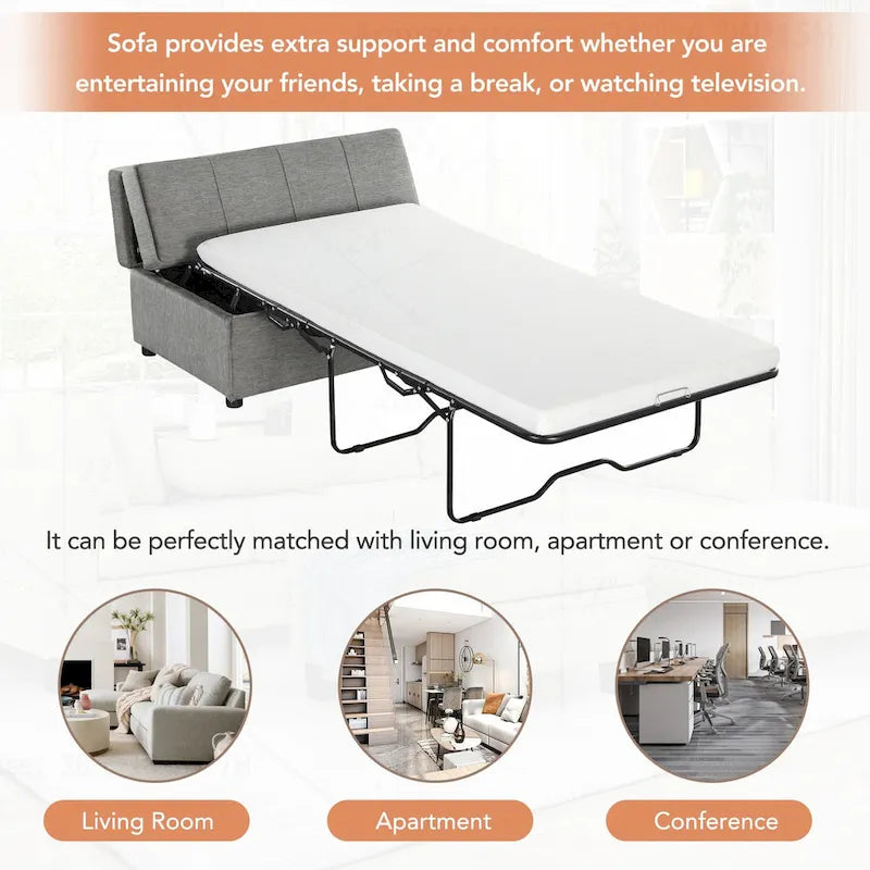 Lit ottoman pliant polyvalent pour un hébergement confortable