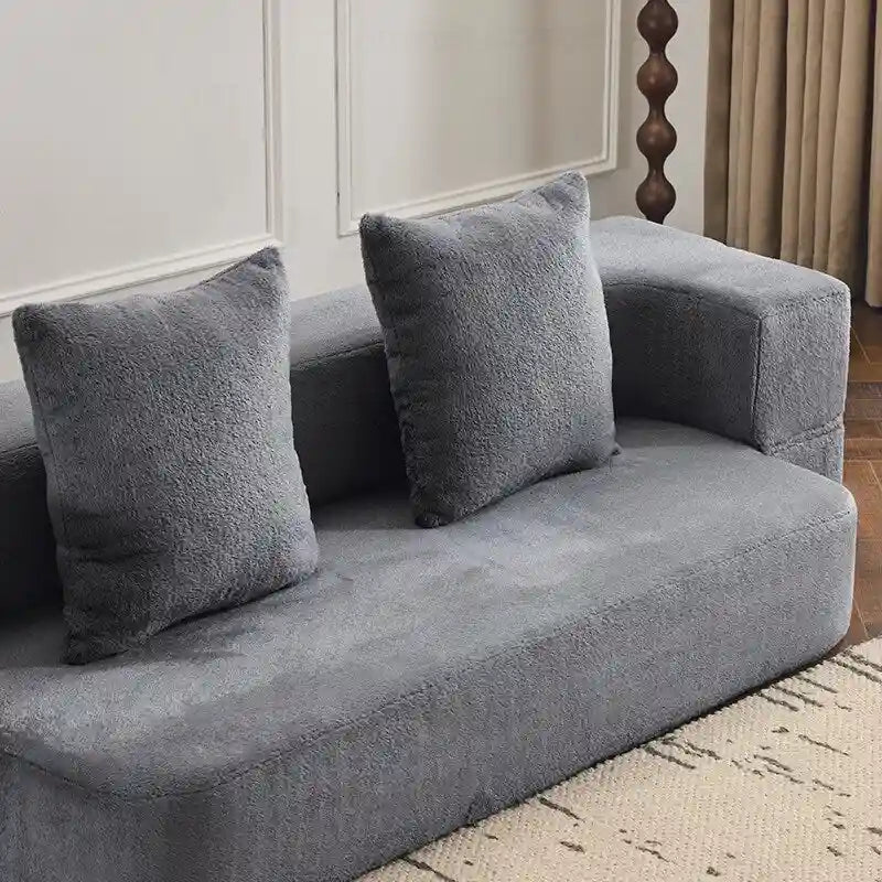 Canapé transformable polyvalent avec poufs-ottomans pour petits espaces