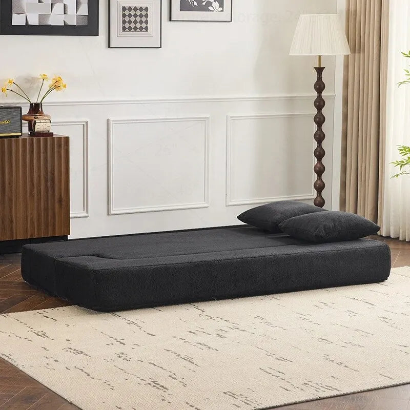 Canapé transformable polyvalent avec poufs-ottomans pour petits espaces