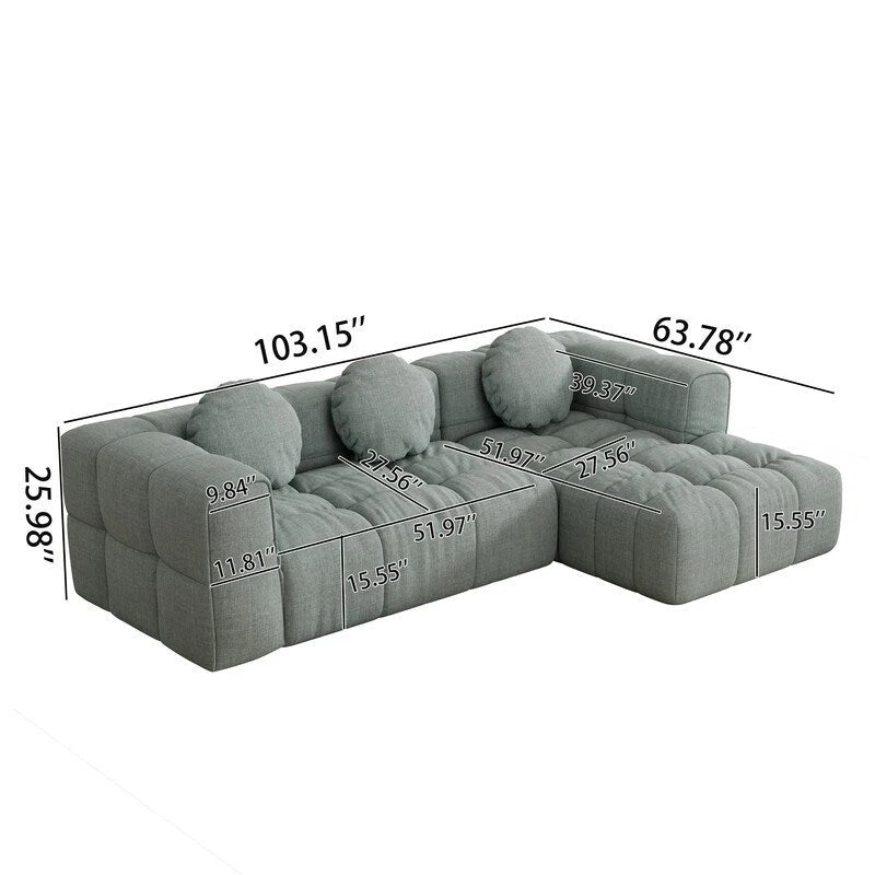 Canapé modulable en L 103, combinaison libre (orientable à gauche et à droite)