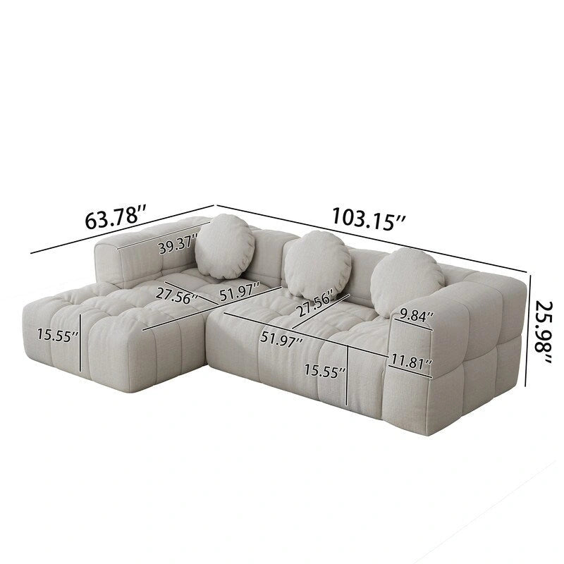 Canapé modulable en L 103, combinaison libre (orientable à gauche et à droite)