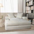 WOWMAX 60 Pouf/chaise longue, Canapé-lit/chaise longue surdimensionné en peluche douce avec 2 coussins de canapé