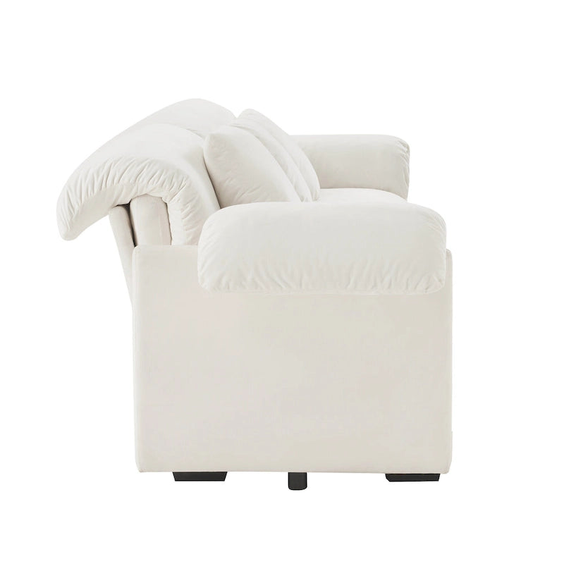 Canapé 4 places en velours 119 avec rangement - Design flexible et confort luxueux