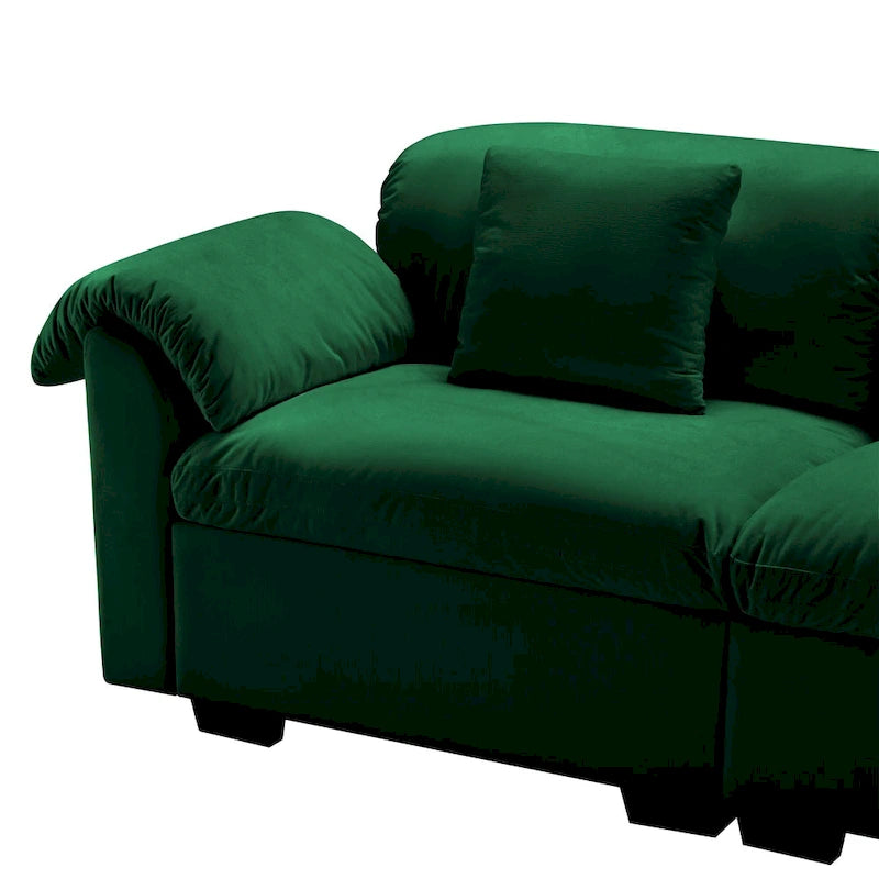 Canapé 4 places en velours 119 avec rangement - Design flexible et confort luxueux