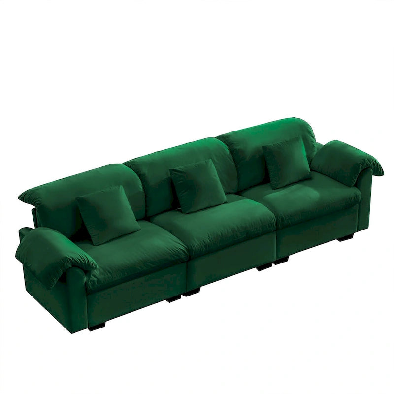 Canapé 4 places en velours 119 avec rangement - Design flexible et confort luxueux