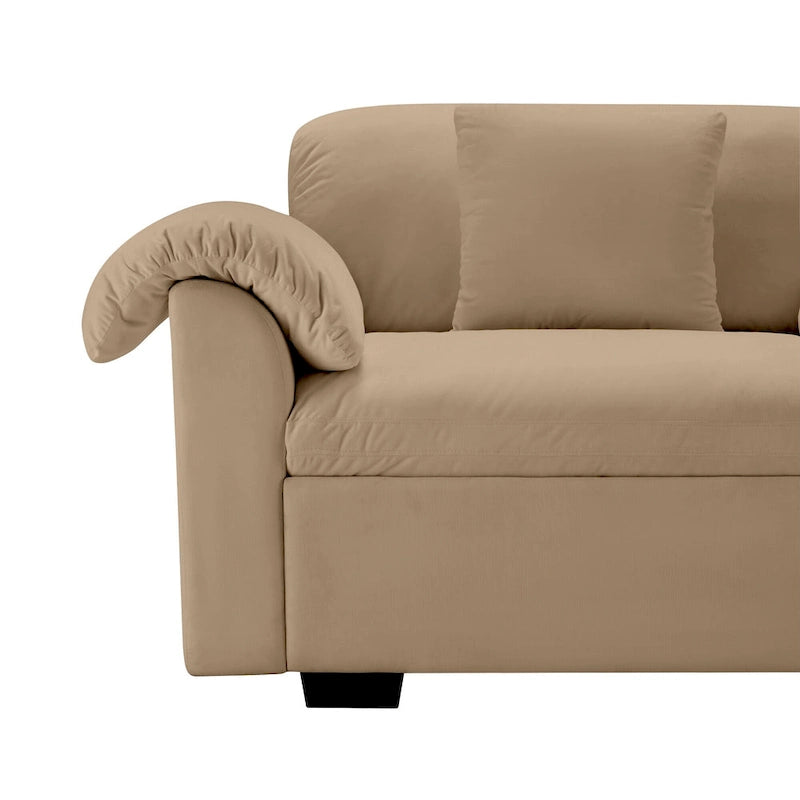 Canapé 4 places en velours 119 avec rangement - Design flexible et confort luxueux