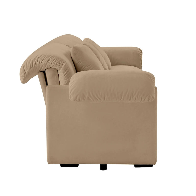 Canapé 4 places en velours 119 avec rangement - Design flexible et confort luxueux