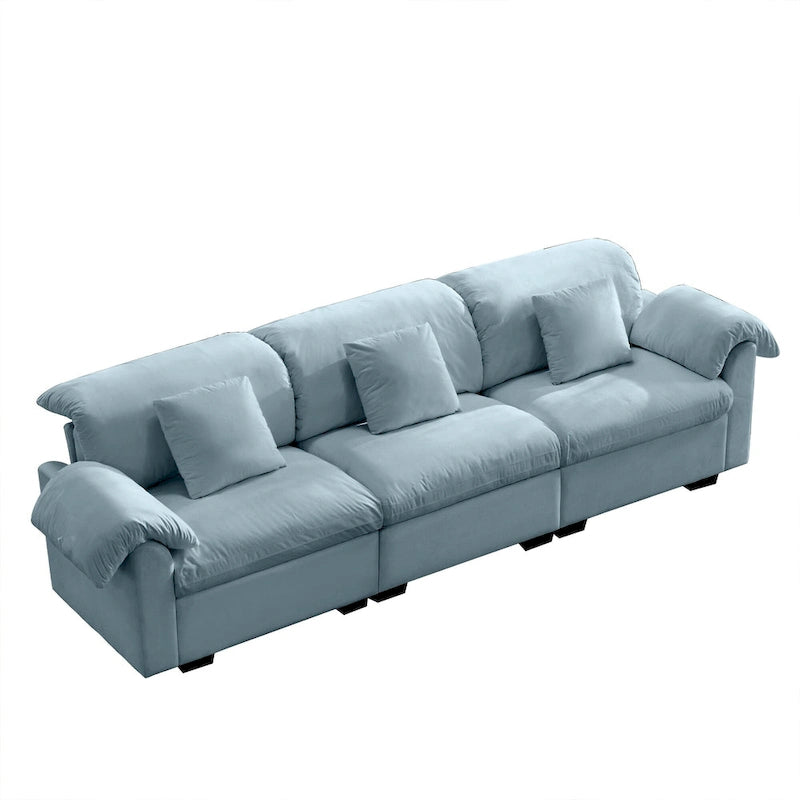 Canapé 4 places en velours 119 avec rangement - Design flexible et confort luxueux