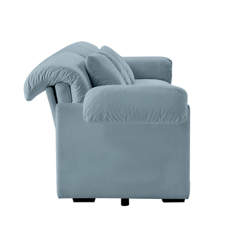 Canapé 4 places en velours 119 avec rangement - Design flexible et confort luxueux