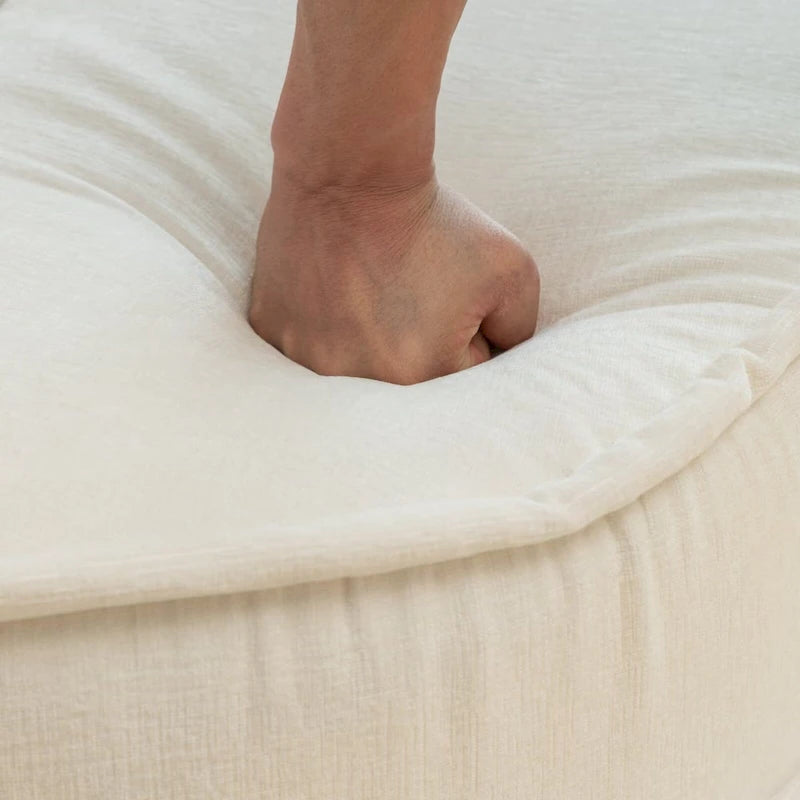 Fauteuil d'appoint rond moderne avec pouf – Canapé de salon en velours