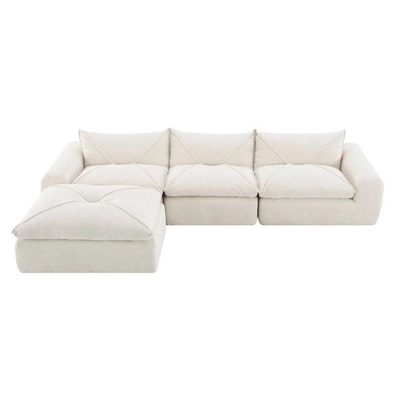 116  Canapé entièrement compressé avec mousse haute densité, chenille en particules