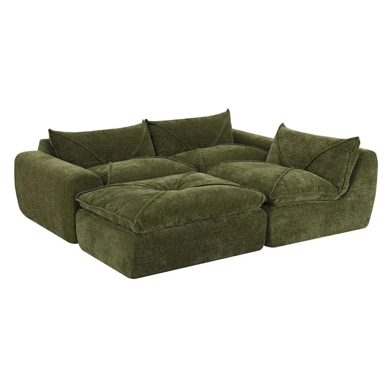 116  Canapé entièrement compressé avec mousse haute densité, chenille en particules