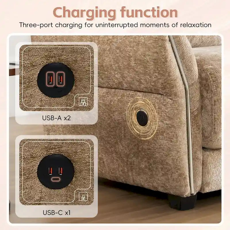 110 Canapé d'angle modulaire, canapé en L avec chargeurs USB et USB-C