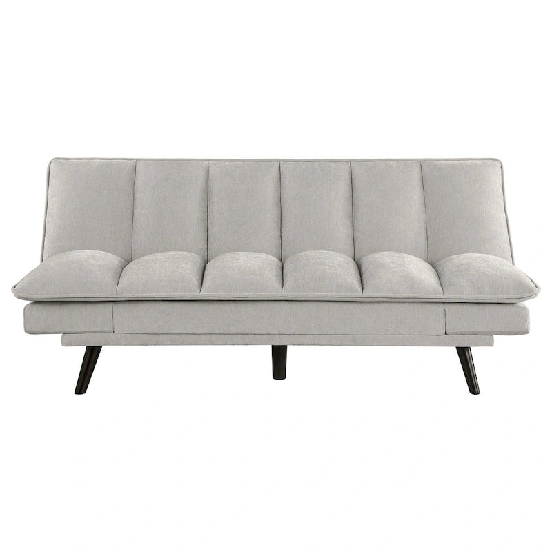 Canapé-lit convertible Loyla, tissu touffeté gris clair, noir, 78 pouces